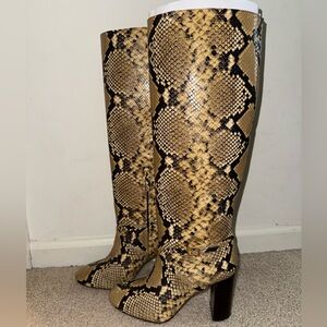 Tory Burch Snakeskin Knee-High Boots
